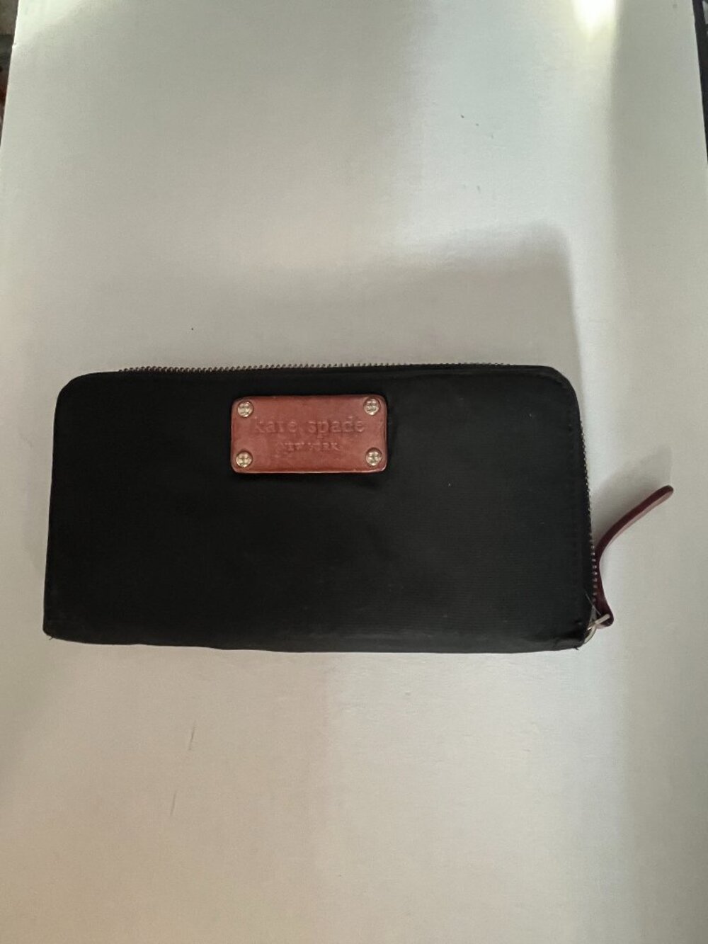 KATE SPADE New York Black Nylon Zip-Around Wallet